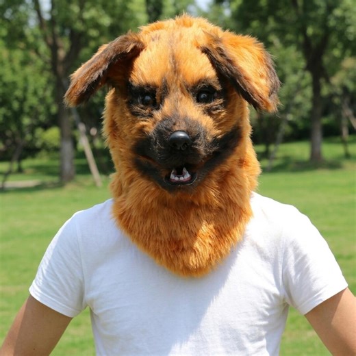 Realistic Dog Mask Full Head Animal Mask Handmade Furry Cosplay Halloween Costume - Etsy