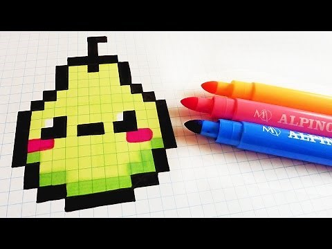 Handmade Pixel Art - How To Draw Kawaii Pear #pixelart