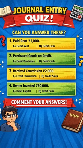 Test Your Accounting Knowledge – Journal Entry Quiz! #exam #youtubeshorts #accounting #education