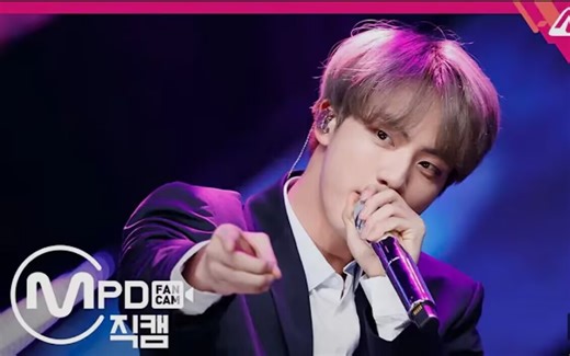 【金硕珍 】4K (Boy With Luv)_ (BTS JIN真挚灰狼直拍 FanCam) _ _MCOUNTDOWN_2019.4.25(4K_HD)