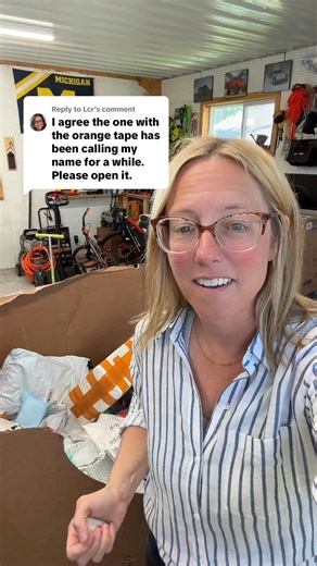 Jodi Lytle on Instagram: "Let’s open the one with orange tape! #mysterybox #unboxing #Unclaimed #mail"