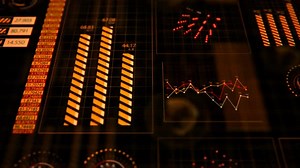 Futuristic Digital Dashboard with Animated Data and Graphs