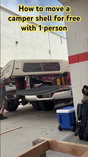 How to transfer a truck camper shell with 1 person & free without spending money on forklift