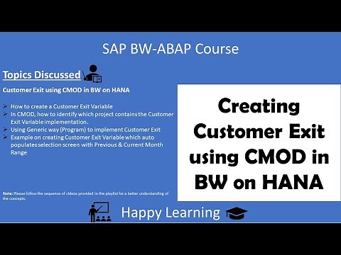 21 Customer Exit using CMOD in BW on HANA