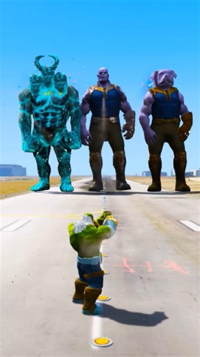 Random Superheroes VS Giant Thanos & ice titan & Dog Thanos#gtav #youtubeshorts #shorts #gta