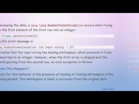 Understanding java.lang.NumberFormatException When Parsing CSV Data in Java