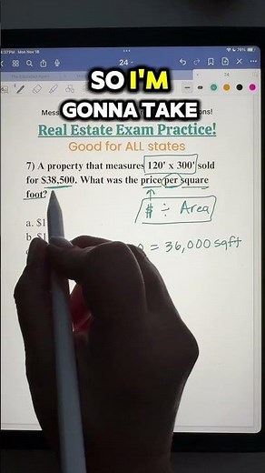Can you solve this real estate math practice question? 📝 #realestatemath