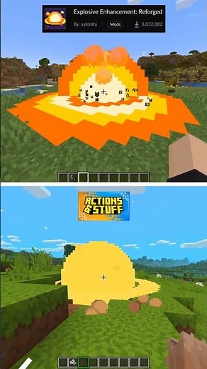 Java vs Bedrock Minecraft #minecraft #bedrock #java #mods #actionandstuff #explosion