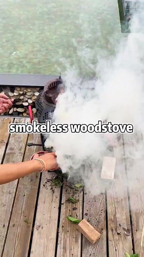 Smokeless woodstove #camping #outdoorcooking #food #woodstove #outdoors #outdoorstove #cookingstove | Wood-burning Stove