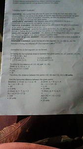 Find the horizontal distance between the given points:(2,3) a... | Filo