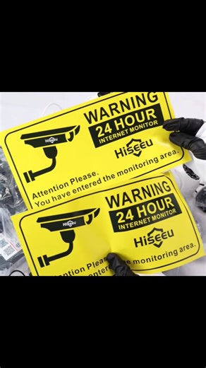 Hiseeu Wireless Security camera system warning stickers are huge #shorts