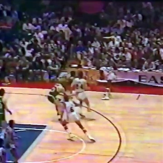 March 22, 1981: Philadelphia's Julius Erving dunks on Boston's Cedric Maxwell, off the feed from Andrew Toney.Erving scored 24 PTS (11-15 FG) and Maurice Cheeks added 18 PTS/9 AST in the 76ers' 126-94 win. Larry Bird scored 19 PTS and Maxwell had 13 PTS/11 REB for the Celtics.