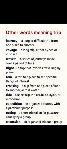 Other words for trip