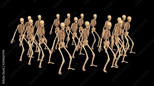 dancing skeleton , animation, transparent background, loop