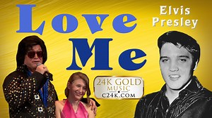 26K views · 448 reactions | "LOVE ME" A sentimental song composed by Jerry Leiber and Mike Stoller and recorded and popularized by Elvis Presley in 1956. 24K Gold covers this song in their Elvis Tribute set, (the latter focusing more on Elvis' 1970s concert years), with a special guest on stage: the lead singer's youngest granddaughter, who lends a hand on stage :) All for smiles. | Golden Oldies Music Shows by 24K Gold | Facebook