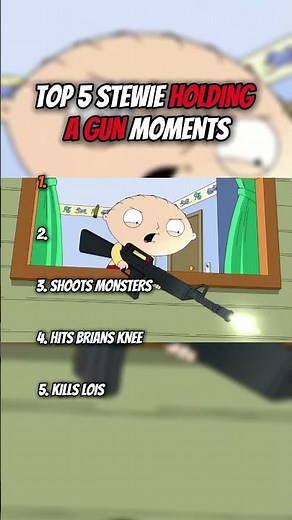 STEWIE HOLDING A GUN #familyguy #stewiegriffin