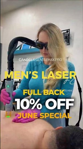 Men’s Full Back Laser Hair Removal | Candela GentleMax Pro | June 2026 Special + Extra 10% OFF