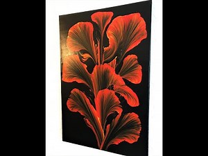 String Pulling Fluid Art - Acrylic Pouring with String - Fireflower Flow Art