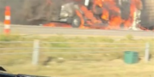 Tractor-trailer loaded with eggs bursts into flames on Missouri highway