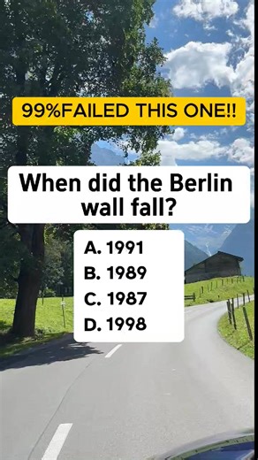 When did the berlin wall fall? #quiz #quiztime #fun #noblequiz #fblifestyle | Extra Info