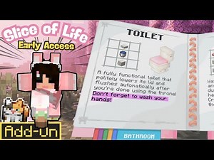 Cat Maid Outfit & Cute Bathroom Furniture! 🐱🛁 | Slice of Life Add-On | Minecraft Bedrock