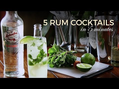 Learn How to Make: FIVE Rum Cocktails in FIVE Minutes