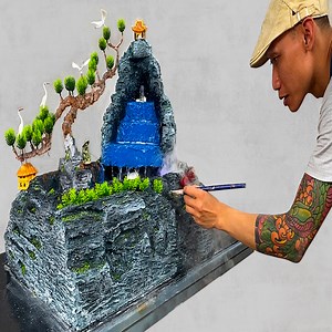 89K views · 767 reactions | How I Created An Effective Waterfall Using Foam And Super Efficient Cement | Woodworking Skill | Facebook