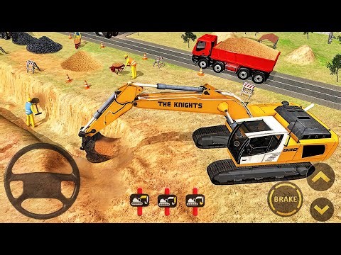 Heavy Excavator Loading Sand into Dump Truck at Construction Site - Android Gameplay