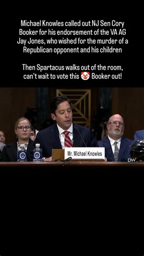 Michael Knowles called out NJ Sen Cory Booker for his endorsement of the VA AG Jay Jones, who wished for the murder of a Republican opponent and his children Then Spartacus walks out of the room, can't wait to vote this 🤡 Booker out! #newjersey #nj #jersey #wakeupnj | Wake Up NJ