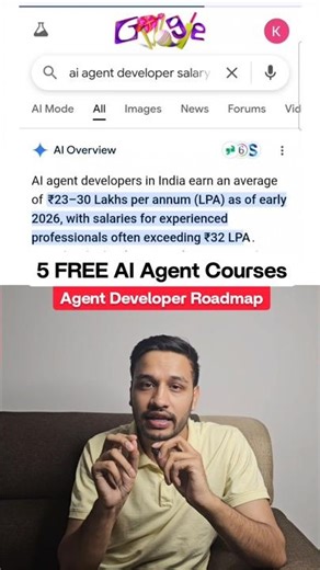 5 FREE AI Agent Developer Courses 2026, AI Roadmap #jobs #ai #certification