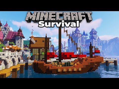 Building an Awesome NEW Trade Ship in Minecraft 1.14 Survival Let's Play