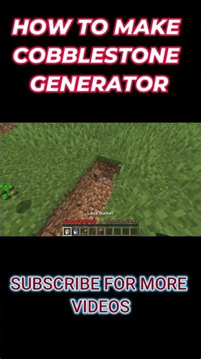 HOW TO MAKE COBBLE GENERATOR