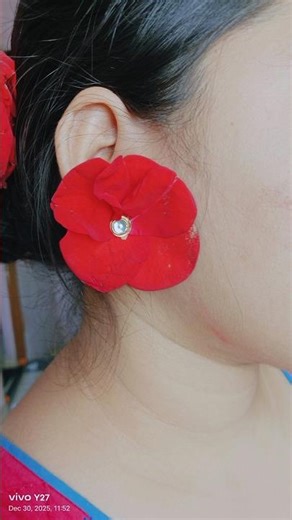 Rose Flower Earrings😱😱🌹#youtube #diy #jewellery #shorts