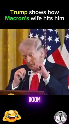 Trump shows howMacron's wife hits him 🤣🤣