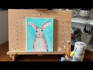 Paint a Bunny - easy acrylic painting for beginners