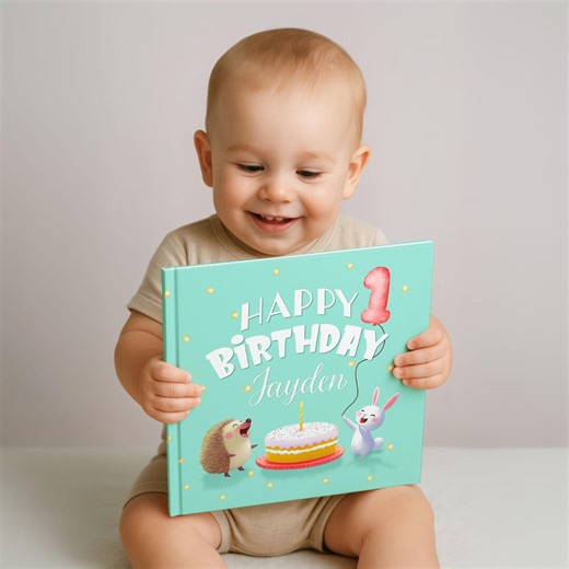 Personalized First Birthday Book, 1st Birthday Keepsake Gift for Boy or Girl, Present for Kid Bday, Animal Bedtime Story - Etsy
