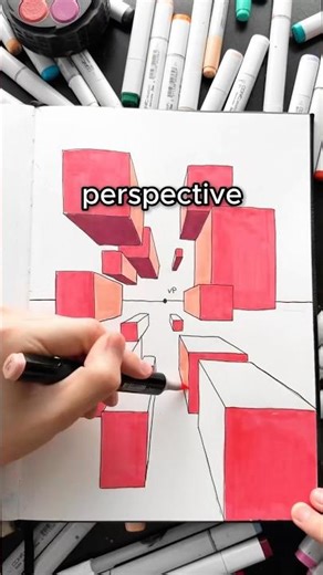 How to Draw in PERSPECTIVE!! 👀✍️ #arttutorial