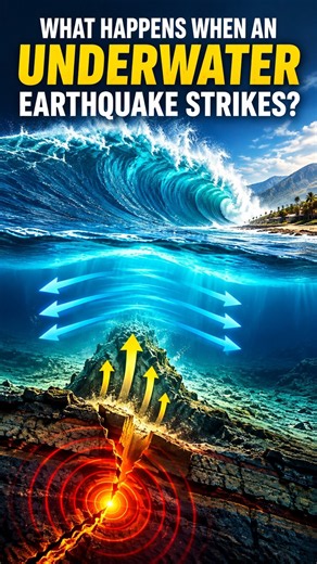 What Happens When an Underwater Earthquake Strikes? 🌊 #science #facts #tsunami #earthquake