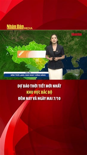Dự báo thời tiết mới nhất khu vực Bắc Bộ đêm nay và ngày mai 7/10 #thoitiet #baonhandan #bacbo