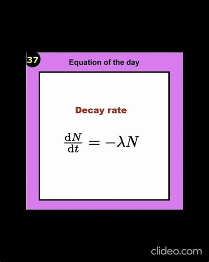 Radioactive Decay Law #radioactivity #equation #physics #chemistry #shorts #viral