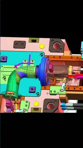 90 degree elbow structure in injection mold