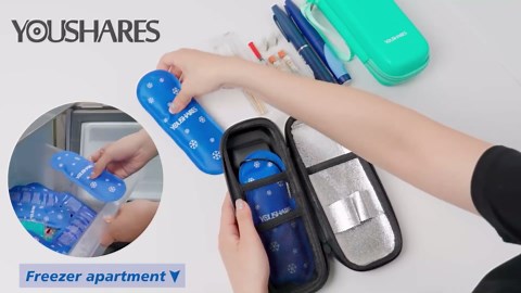 YOUSHARES Insulin Cooler Travel Case with Temperature Display - Refrigerated Medicine Cooling Bag with 2 TSA Approved Ice Pack, Medication Pen Diabetic Supplies Organizer for Trip and Daily