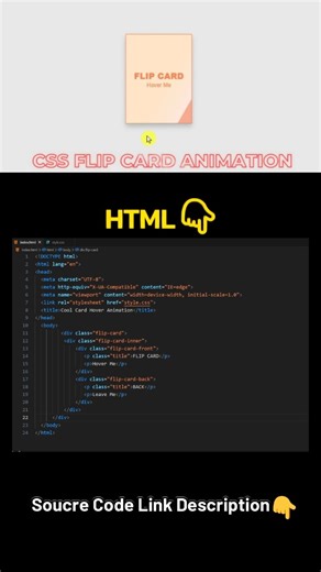 Amazing CSS Flip Card Hover Effects | #shorts