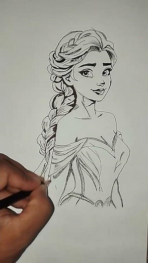 How to Draw Disney Princess Elsa 👸❤ | Step-by-Step Drawing Tutorial #disneyprincess #elsa #drawing