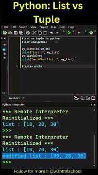 Python List vs Tuple Explained #shorts