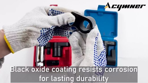 5PCS O2 Sensor Removal & Thread Chaser Tool Set | O2 Sensor Socket Set for Automotive Oxygen Sensors, Oxygen Sensor Socket Set, 22mm Offset Wrench with 3/8" & 1/2" Drives (Red)