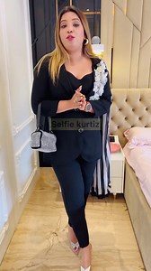 7.3K views · 3.2K reactions | For order whts app 9643729888 For wholesale whts app +91 89293 80909 Selfie kurtiz black Cord set consist of inner sold black georgette blazer with lace and bottom #corset #corsetdress #corsetstyle #selfiekurti #selfirkurtiz | Selfie kurti | Facebook