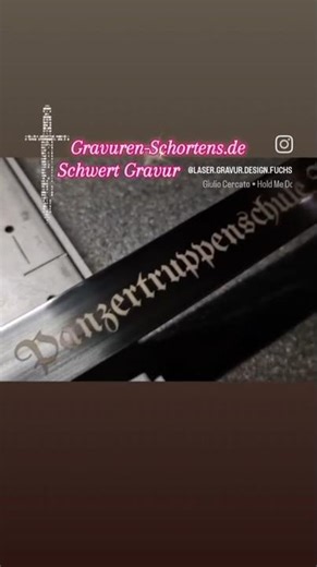 Schwert Gravur Schortens Friesland Laser Gravur Design Fuchs Bundeswehr Panzer Geschenk