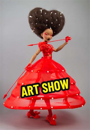 Come see my dolls in person! ♥️ Feb 7-Mar 1 at Superchief Gallery LA, part of the Bloodline group exhibition presented by @Creepy Gals and @Superchief ♥️ Pink doll posting next! 🩷 3D printing by @formlabs 🤖 Dress sewn by Sherlyn Lovell 🪡 #pidgindoll #valentinesday #laartist #artdoll #dolls
