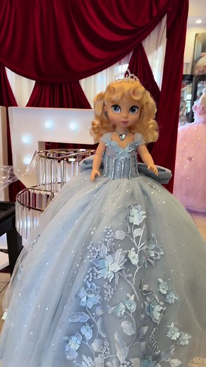 Cinderella's Last Doll in Dusty Blue for Quinceañeras